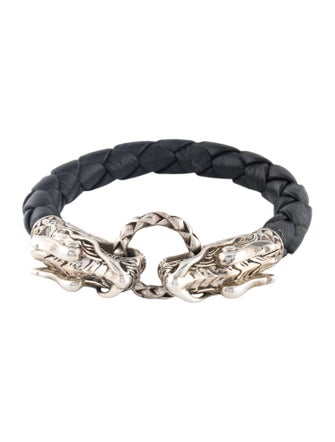 John Hardy Leather Naga Braided Bracelet