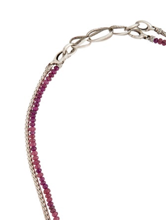 John Hardy Garnet & Tourmaline Asli Classic Chain Link Double Row Necklace
