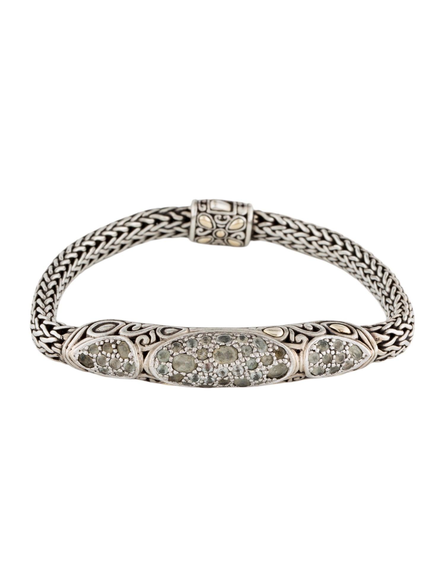 John Hardy Aquamarine Batu Lava Station Bracelet