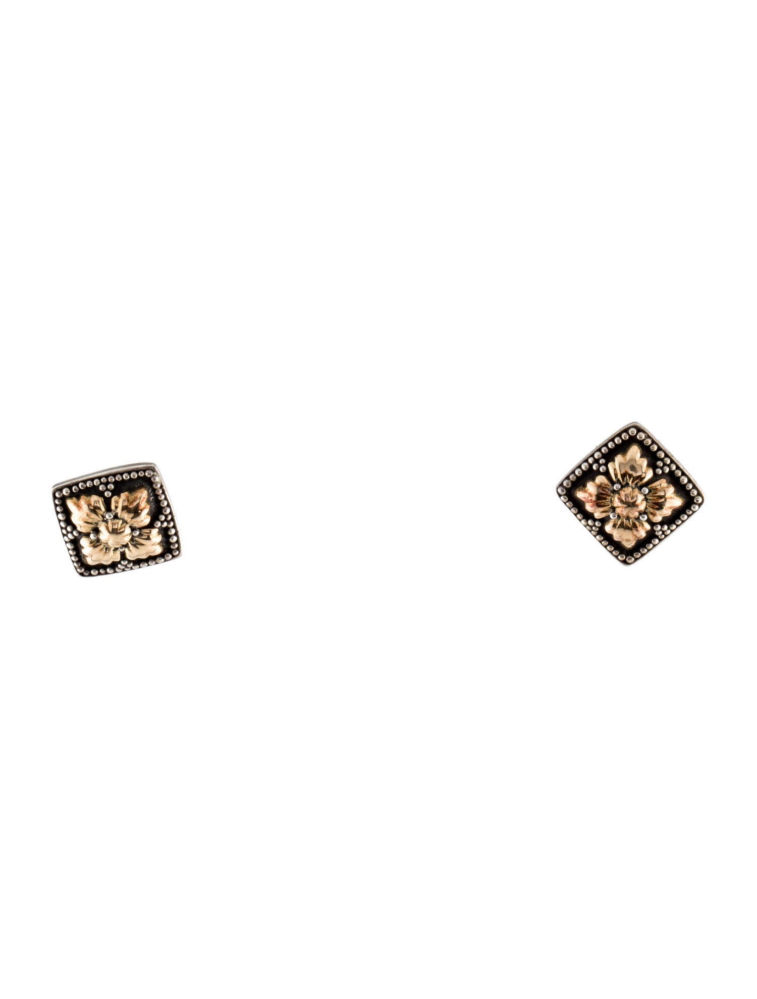 John Hardy Two-Tone Flower Stud Earrings