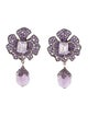 John Hardy Amethyst & Rose Quartz Floral Drop Earclips