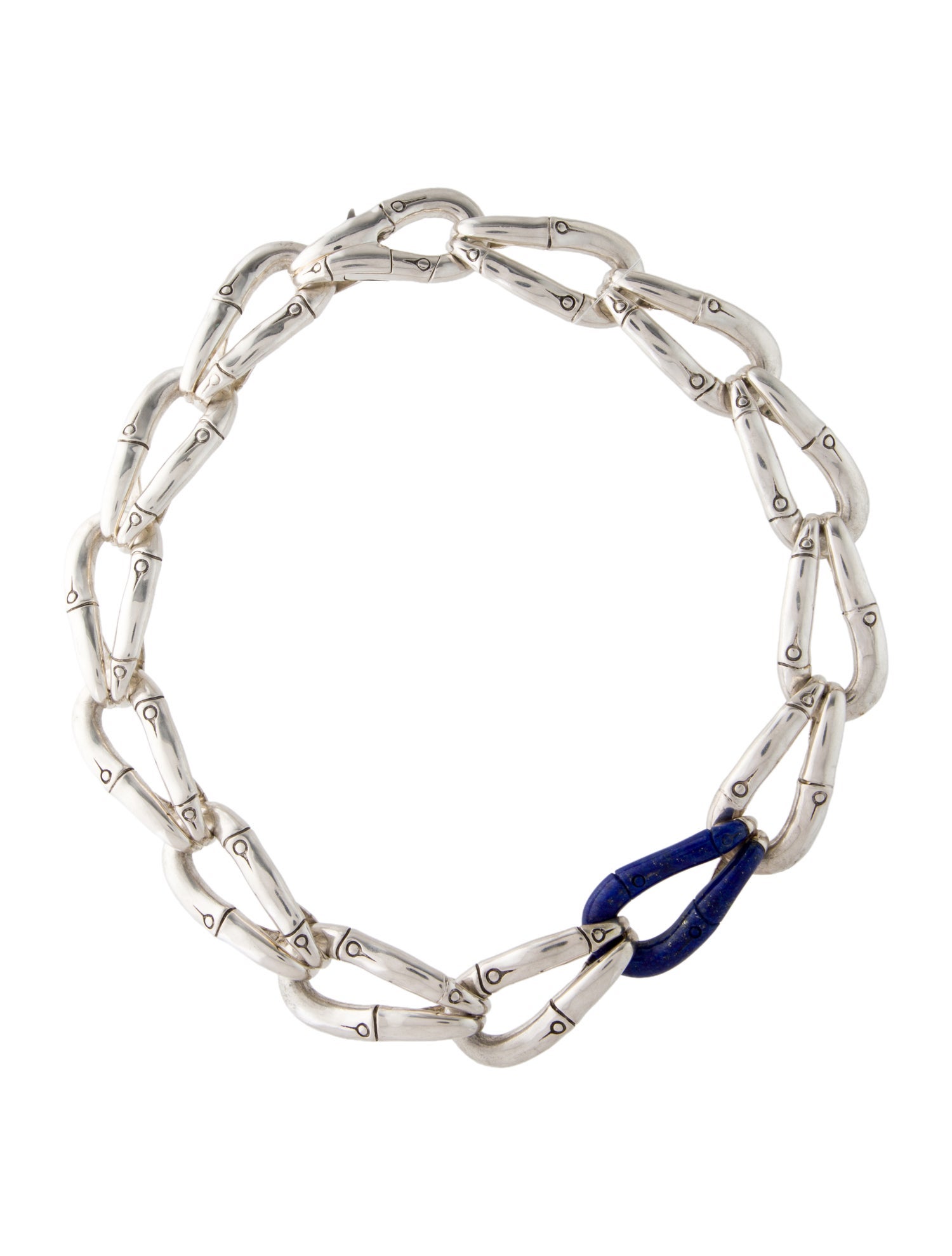 John Hardy Lapis Lazuli Bamboo Chain Necklace