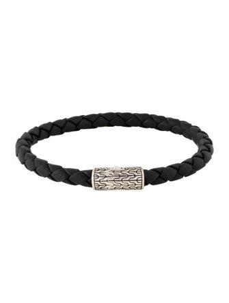 John Hardy Leather Woven Classic Chain Bracelet