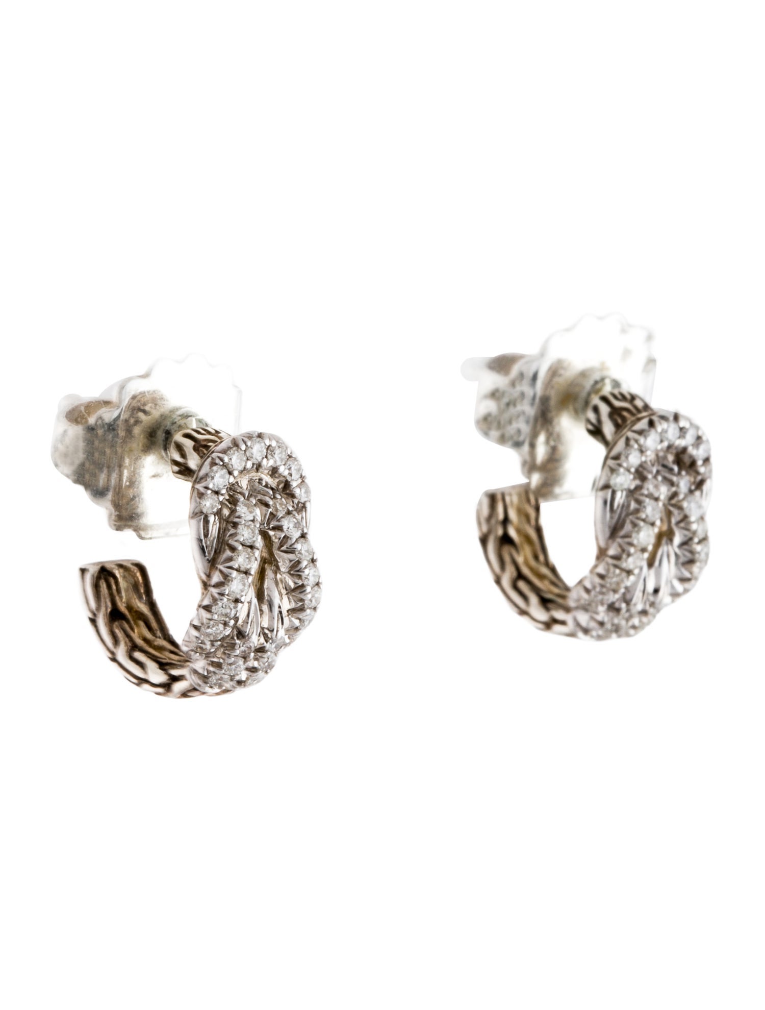 John Hardy Diamond Love Knot Hoop Earrings