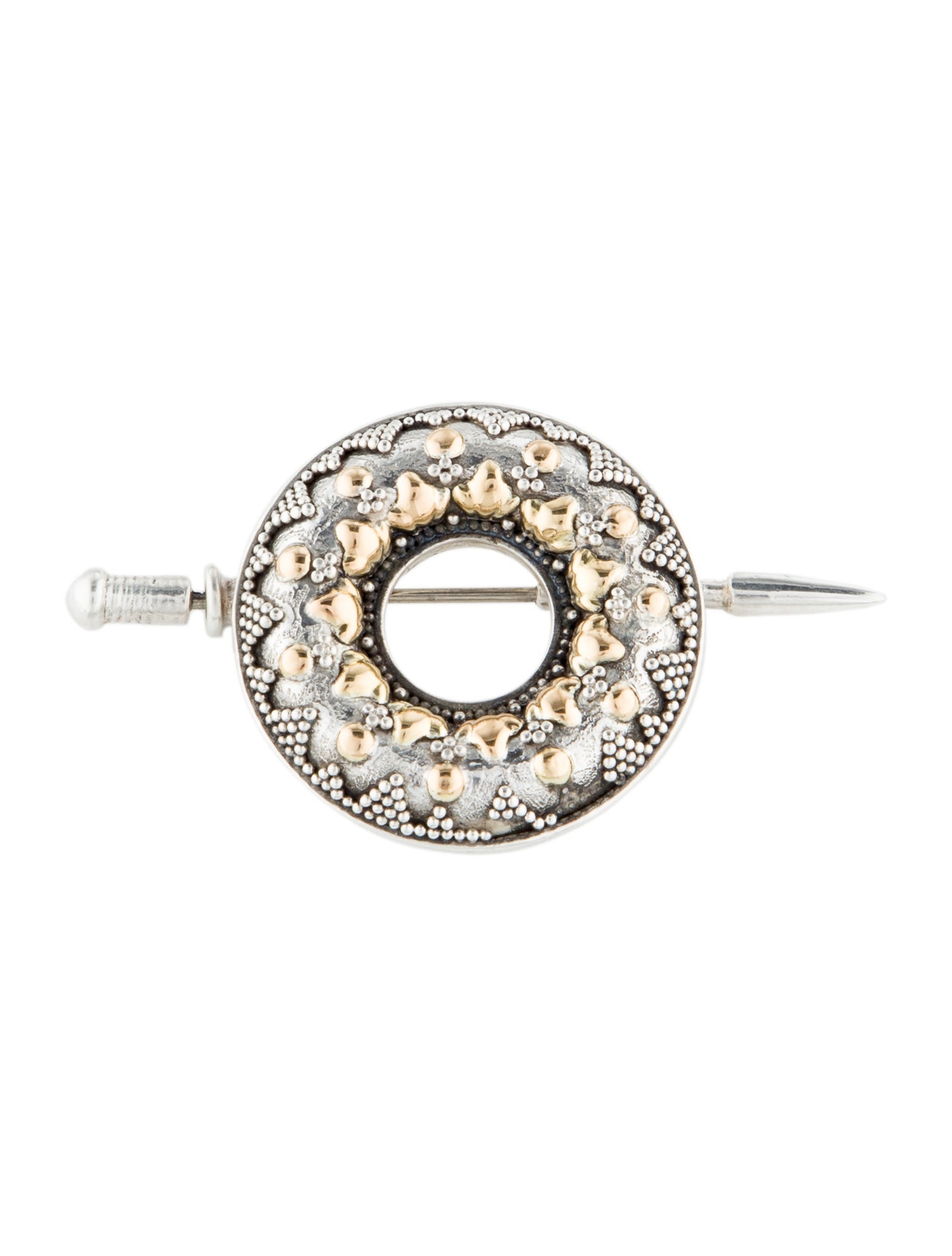 John Hardy Vintage Two-Tone Round Brooch