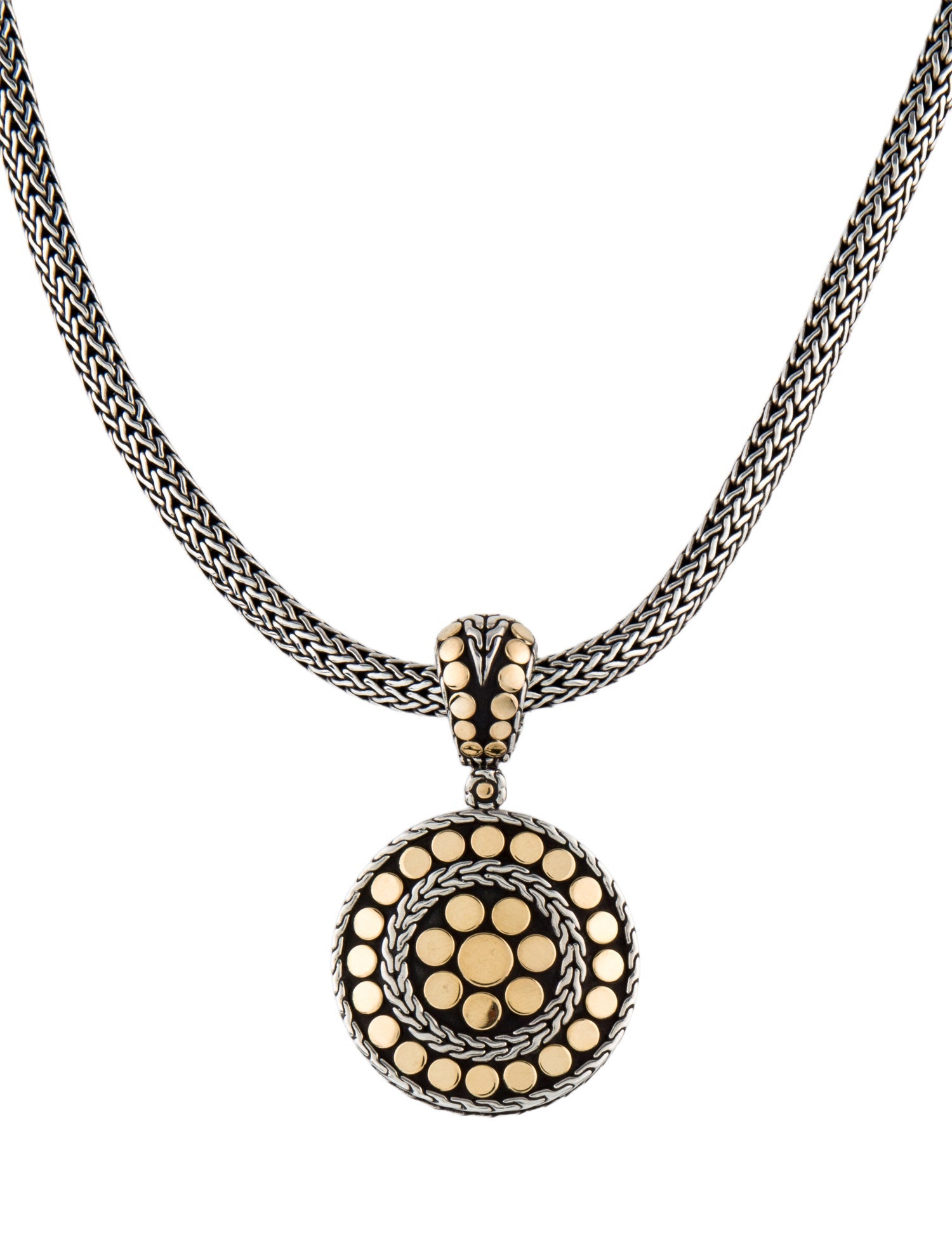 John Hardy Two-Tone Dot Pendant Enhancer Necklace