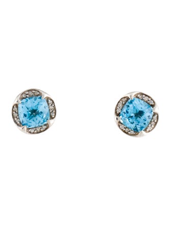 John Hardy Topaz & Diamond Batu Naga Stud Earrings