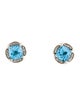 John Hardy Topaz & Diamond Batu Naga Stud Earrings
