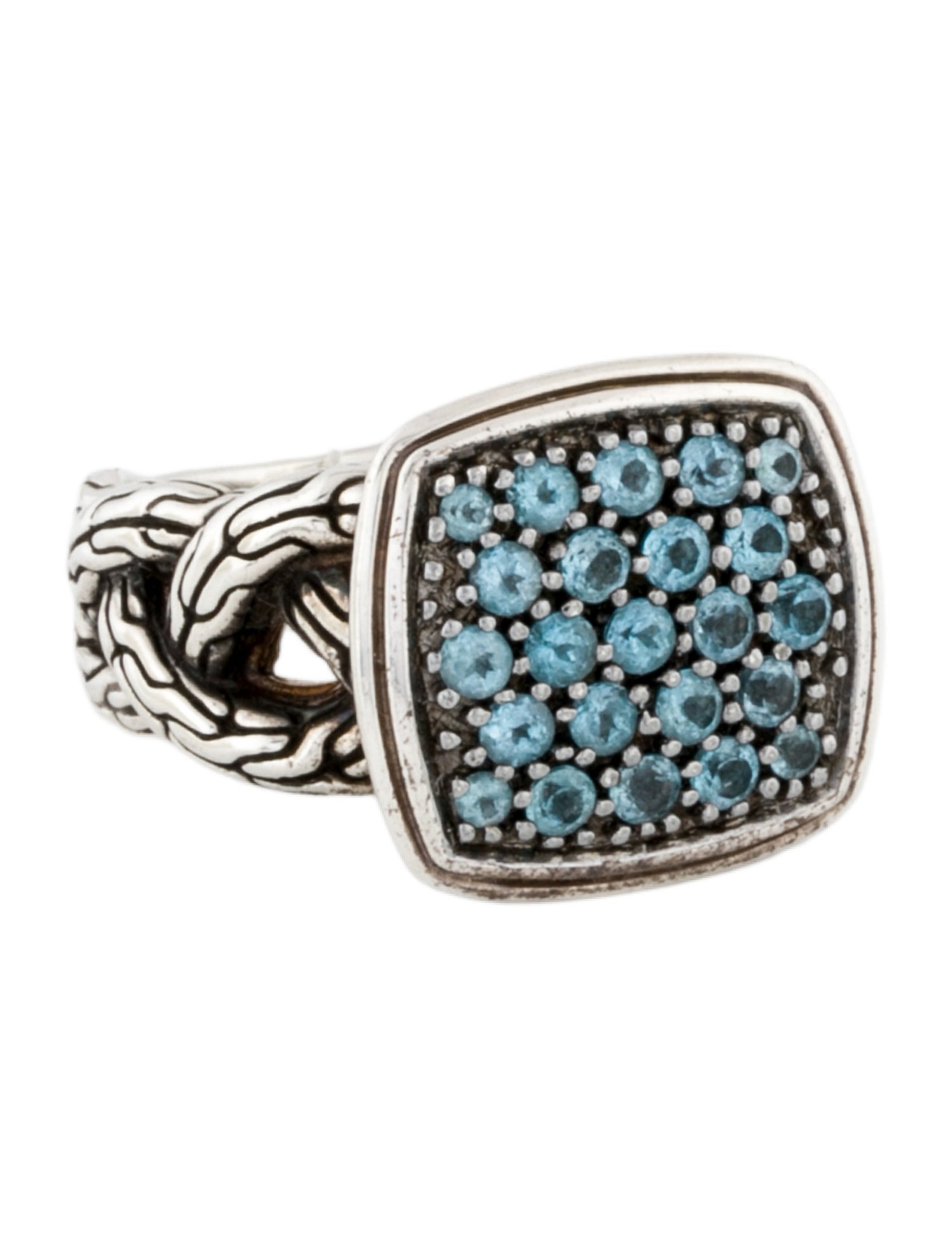 John Hardy Topaz Braided Cocktail Ring