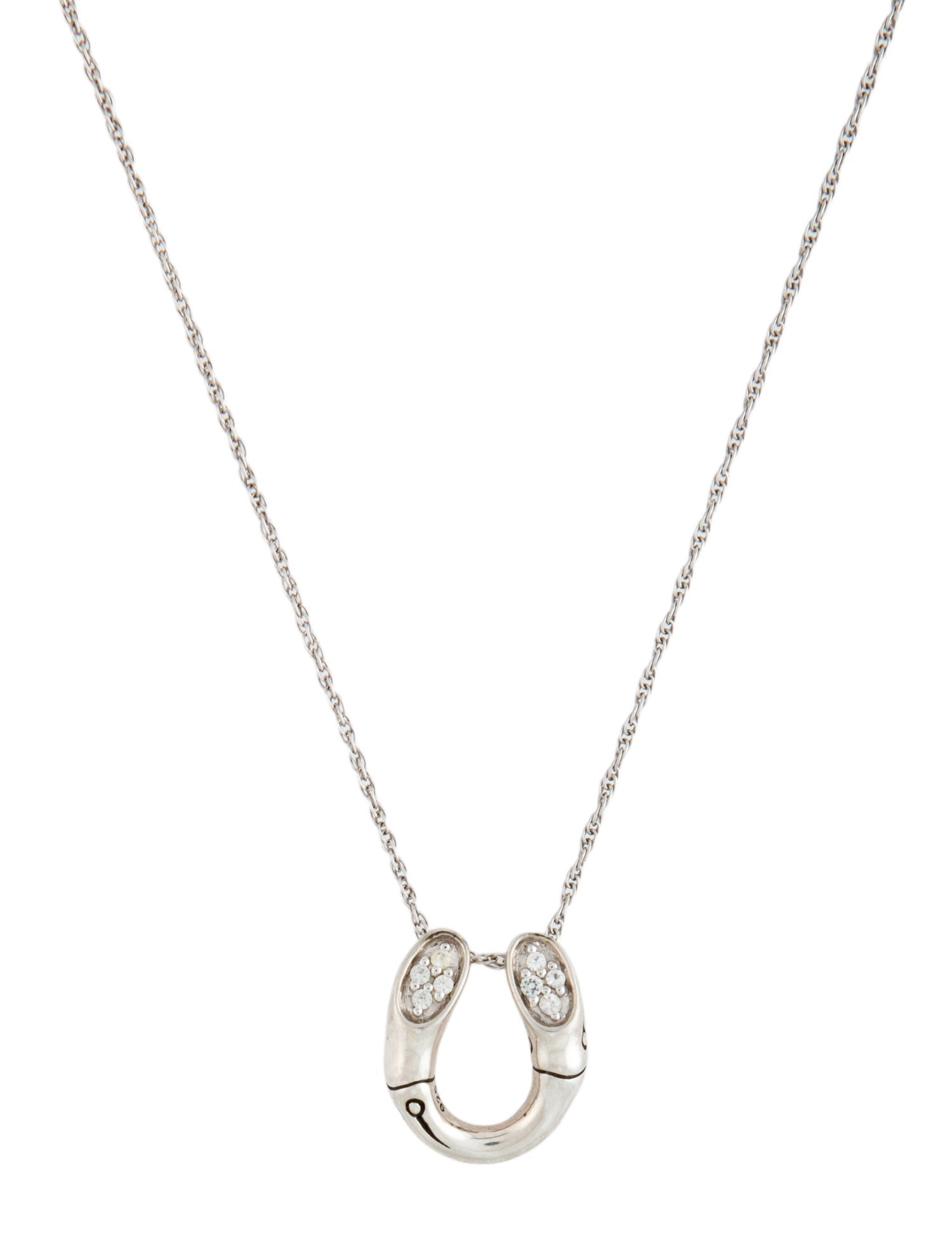 John Hardy Sapphire Batu Horseshoe Pendant Necklace