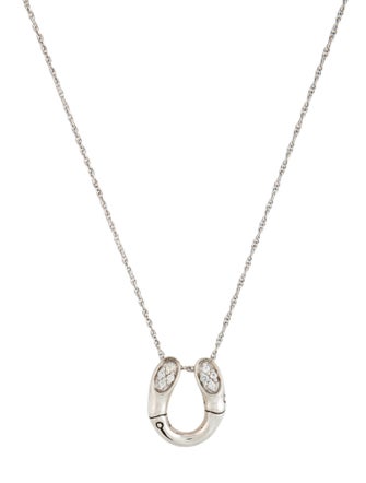 John Hardy Sapphire Batu Horseshoe Pendant Necklace