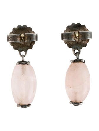 John Hardy Rose Quartz Batu Sari Drop Earrings