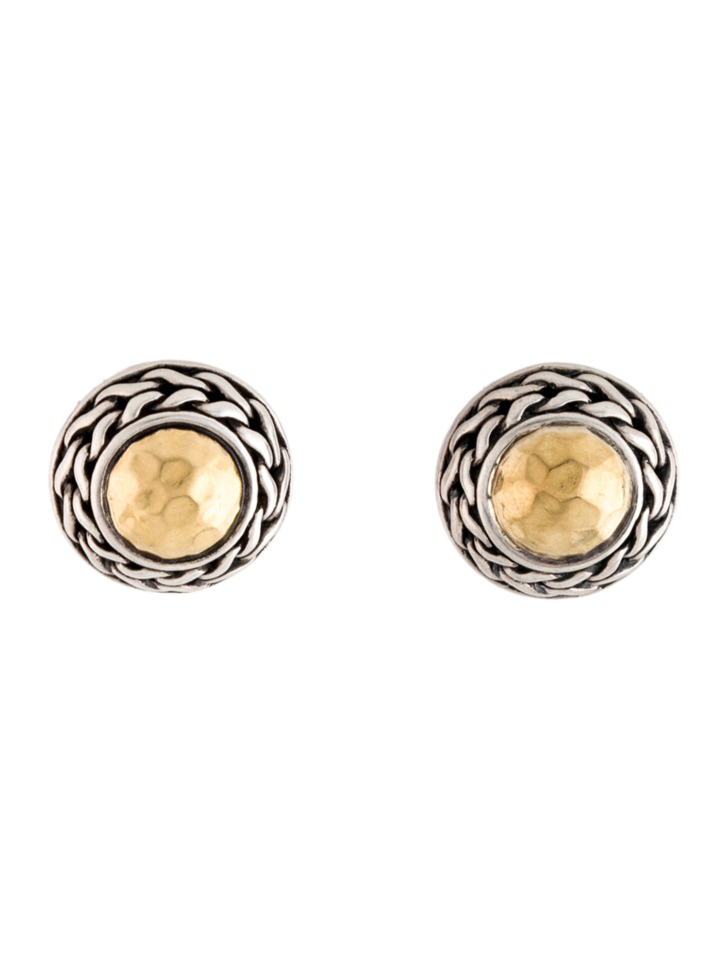 John Hardy Two-Tone Palu Dome Earclip Earrings