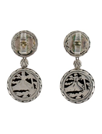 John Hardy Two-Toned Hammered Dome Drop Earrings