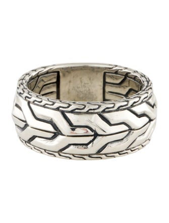 John Hardy Carved Chain Band Ring