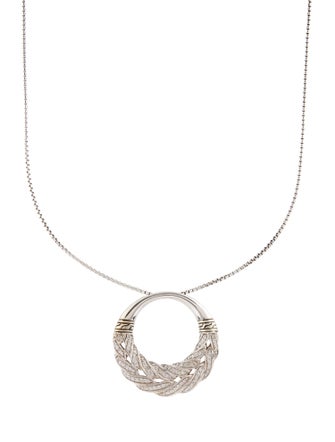 John Hardy Diamond Woven Pendant Necklace
