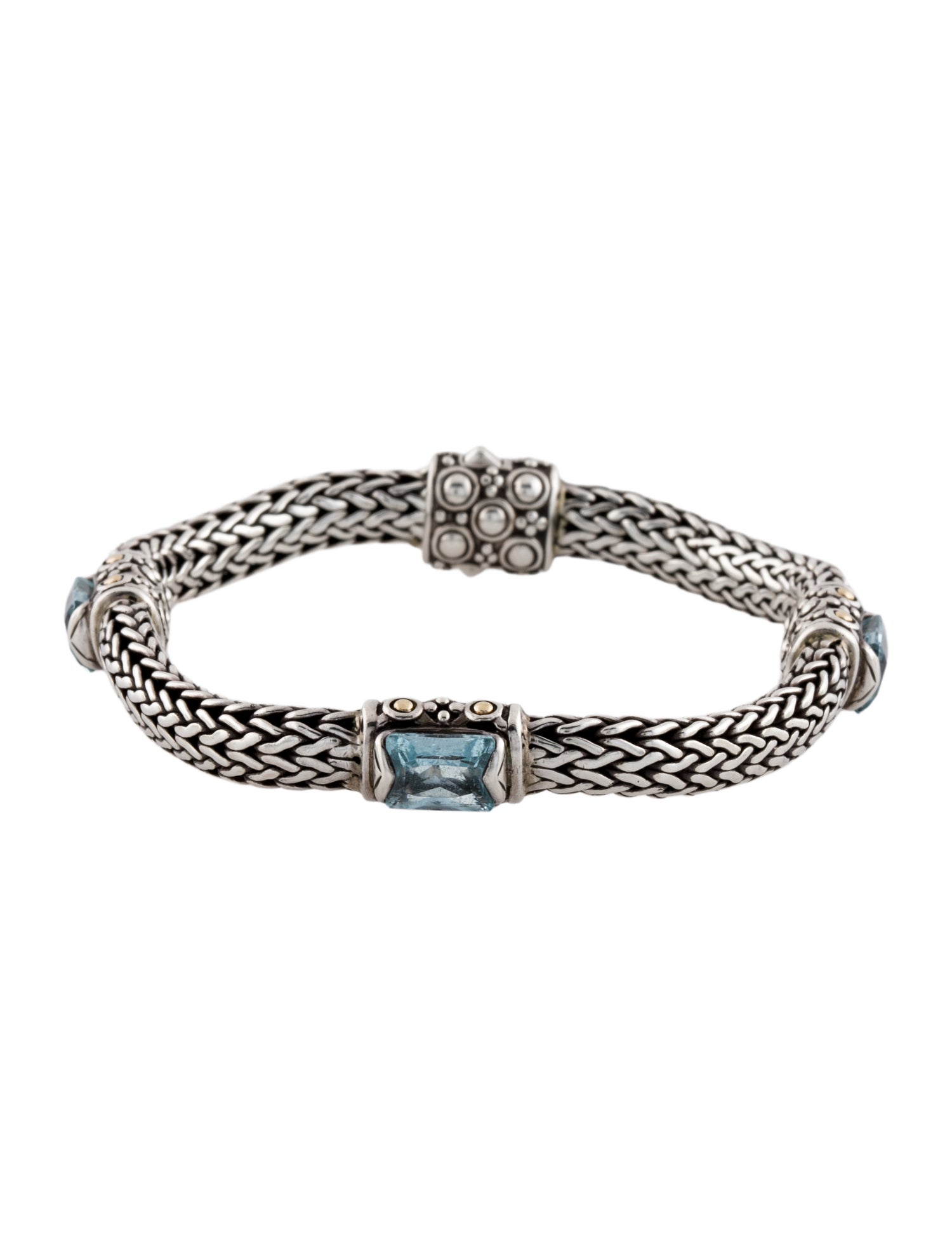 John Hardy Topaz Batu Sari Link Station Bracelet