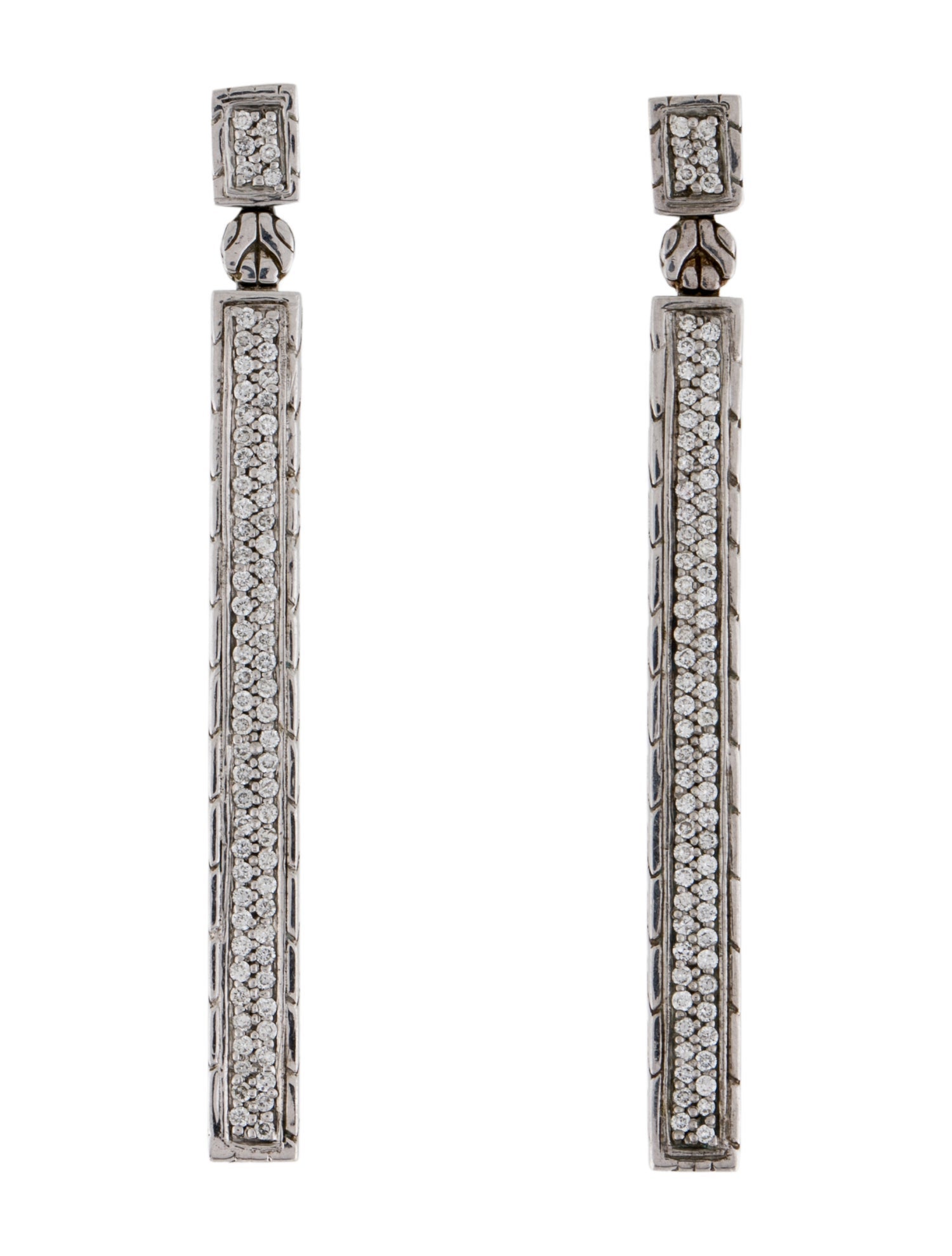 John Hardy Diamond Icon Bar Drop Earrings