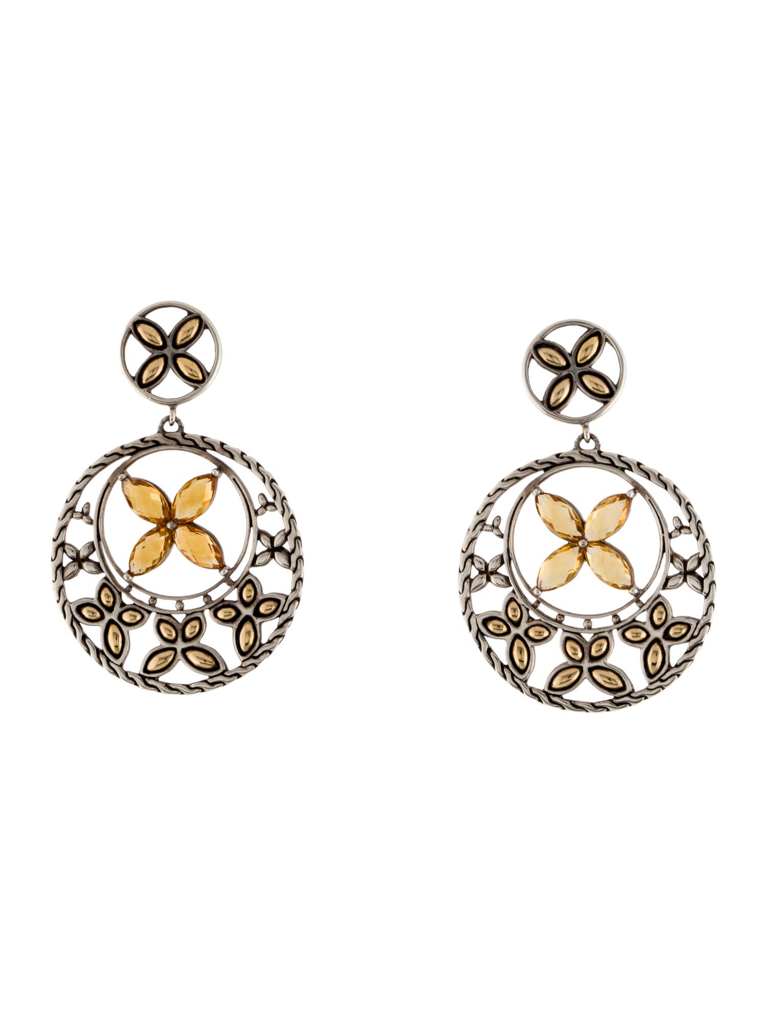 John Hardy Citrine Batu Kawung Drop Earrings