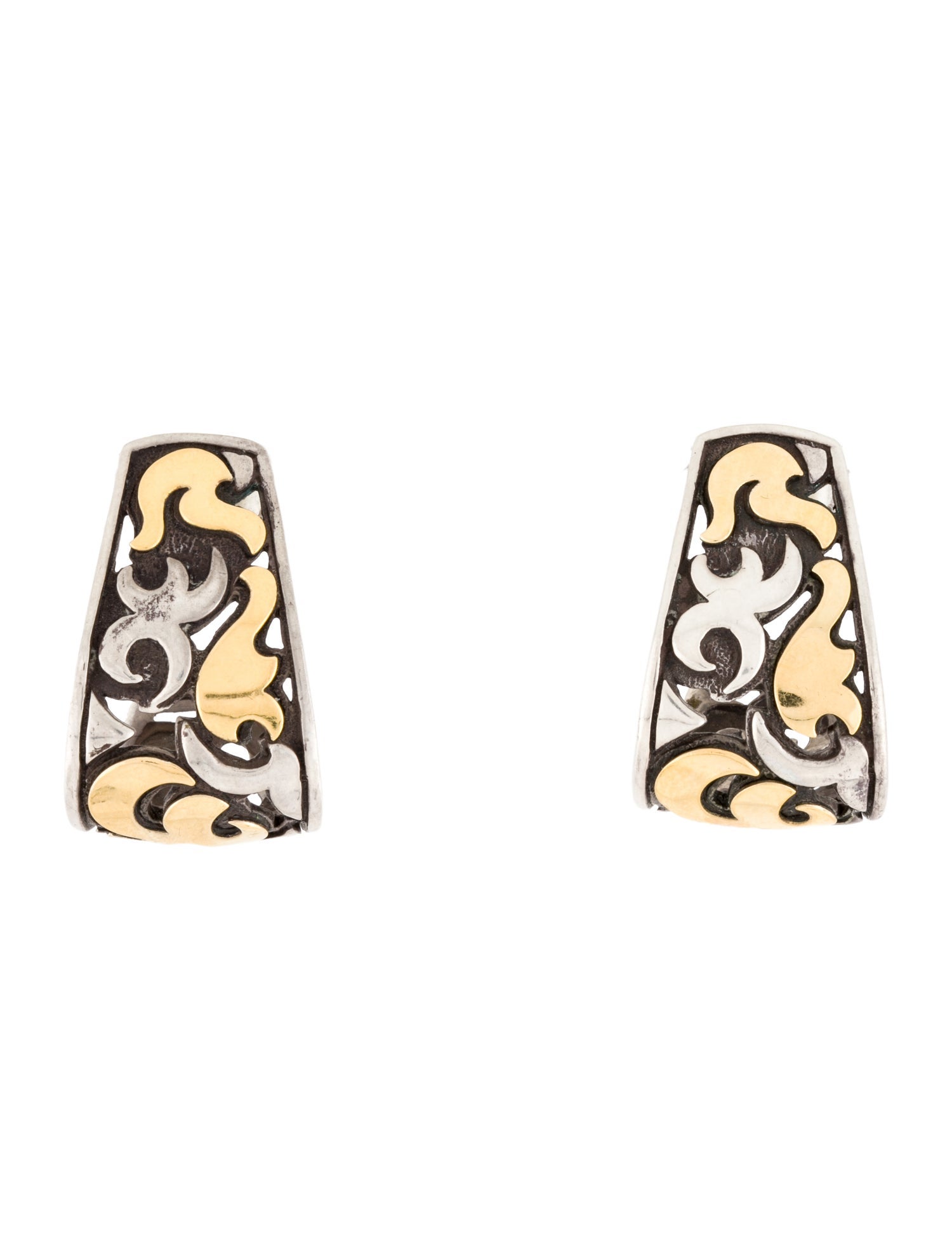 John Hardy Two-Tone Dayak Saddle Hoop Earrings