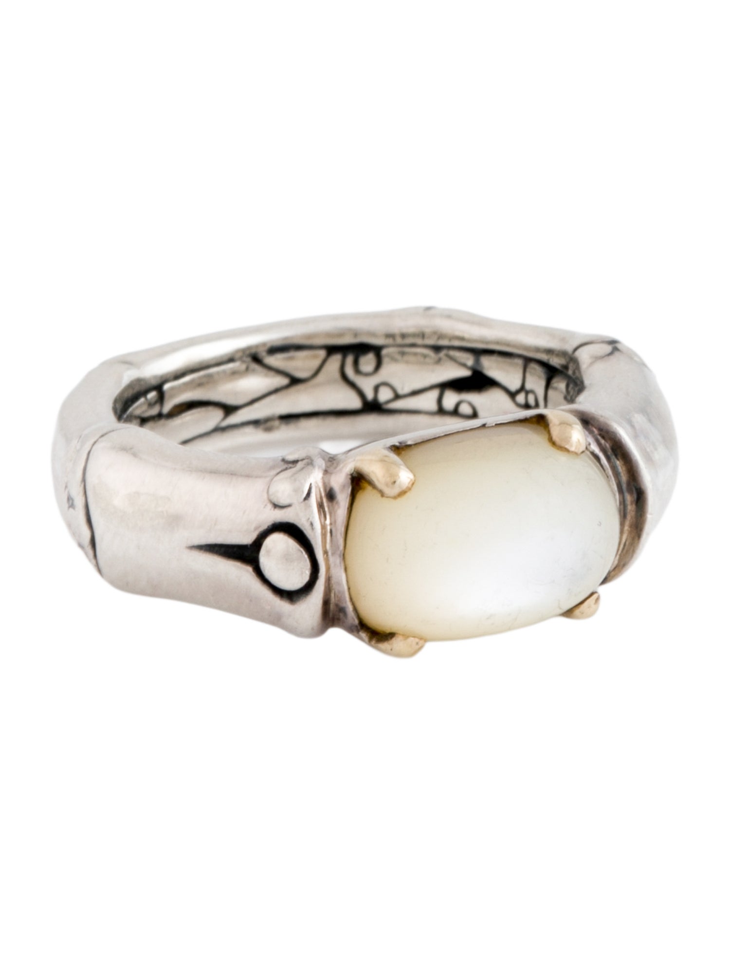 John Hardy Mother of Pearl Bamboo Ring