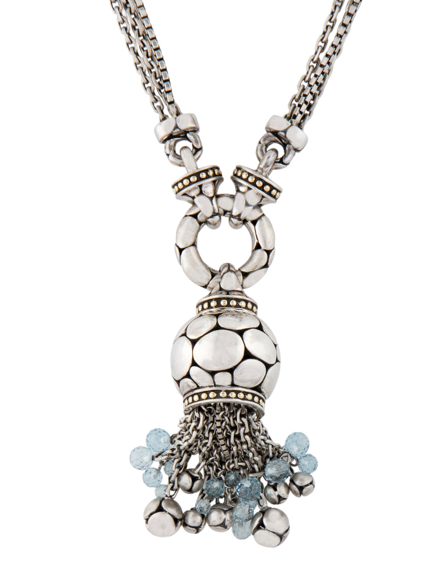 John Hardy Topaz Tassel Multistrand Pendant Necklace
