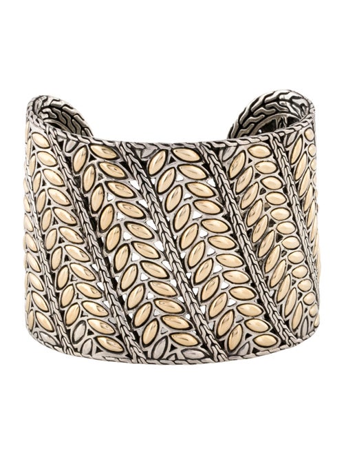 John Hardy Two-Tone Wide Kawung Cuff Bracelet