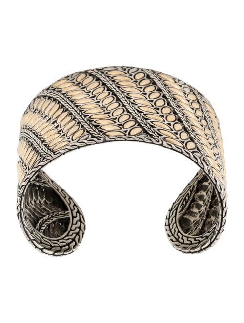 John Hardy Two-Tone Wide Kawung Cuff Bracelet
