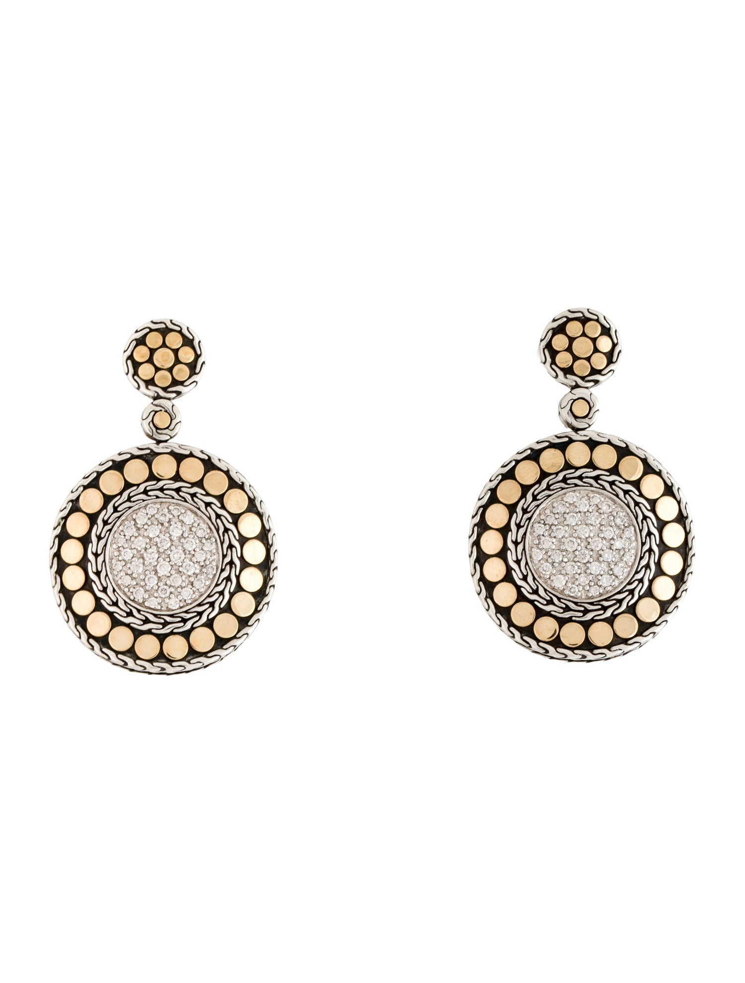 John Hardy Diamond Dot Drop Earrings
