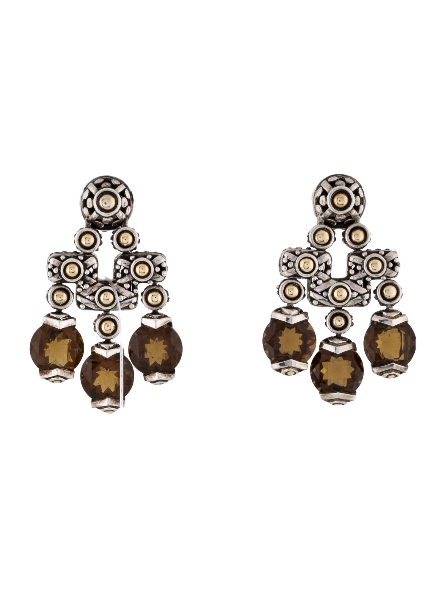 John Hardy Smoky Quartz Batu Sari Chandelier Earrings