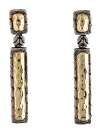 John Hardy Two-Tone Palu Rectangle Drop Earrings
