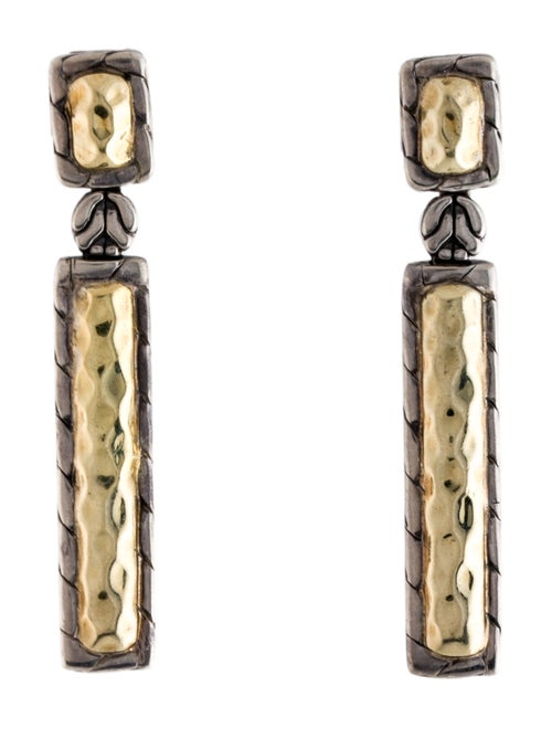 John Hardy Two-Tone Palu Rectangle Drop Earrings