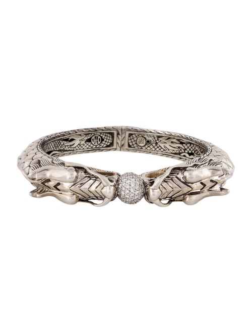 John Hardy 1.42ctw Diamond Double Head Naga Bracelet
