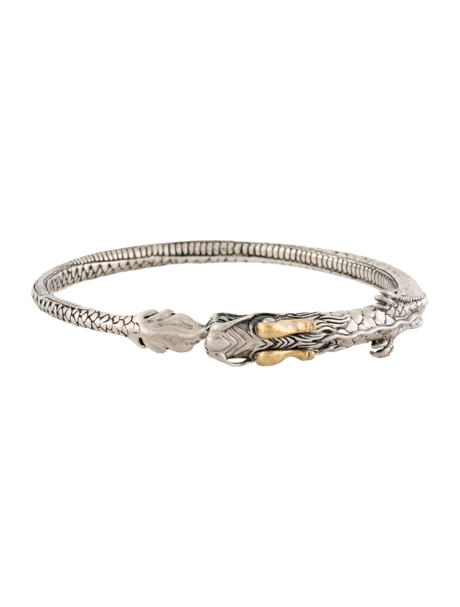 John Hardy Two-Tone Naga Dragon Bangle Bracelet
