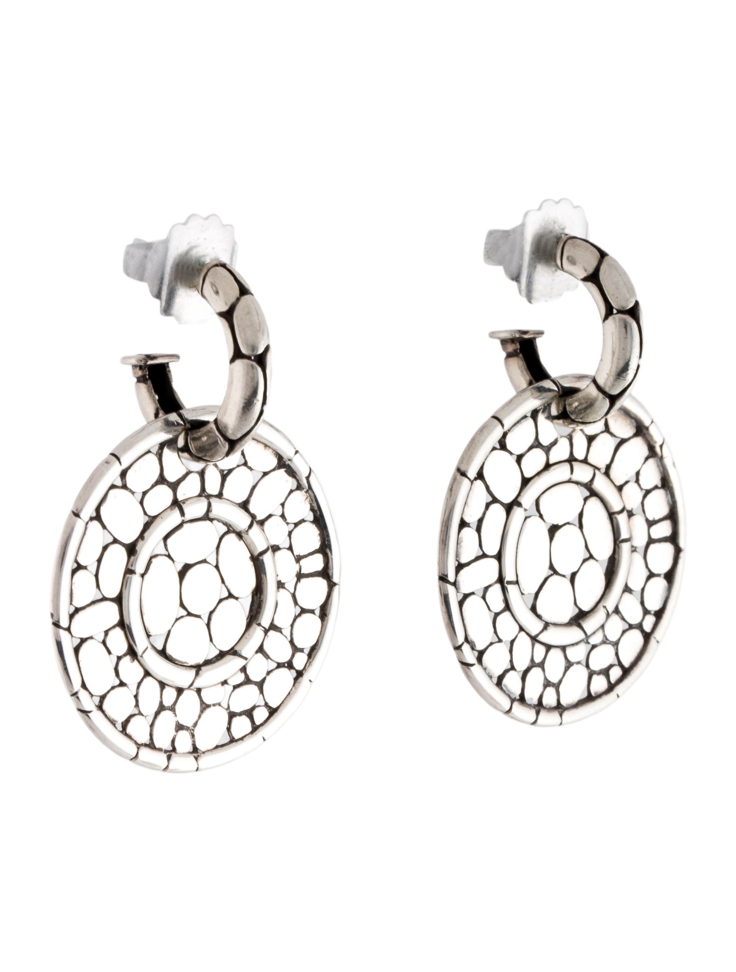 John Hardy Kali Pebble Disc Drop Earrings