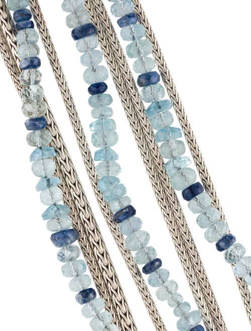 John Hardy Aquamarine & Kyanite Multi-Row Bracelet
