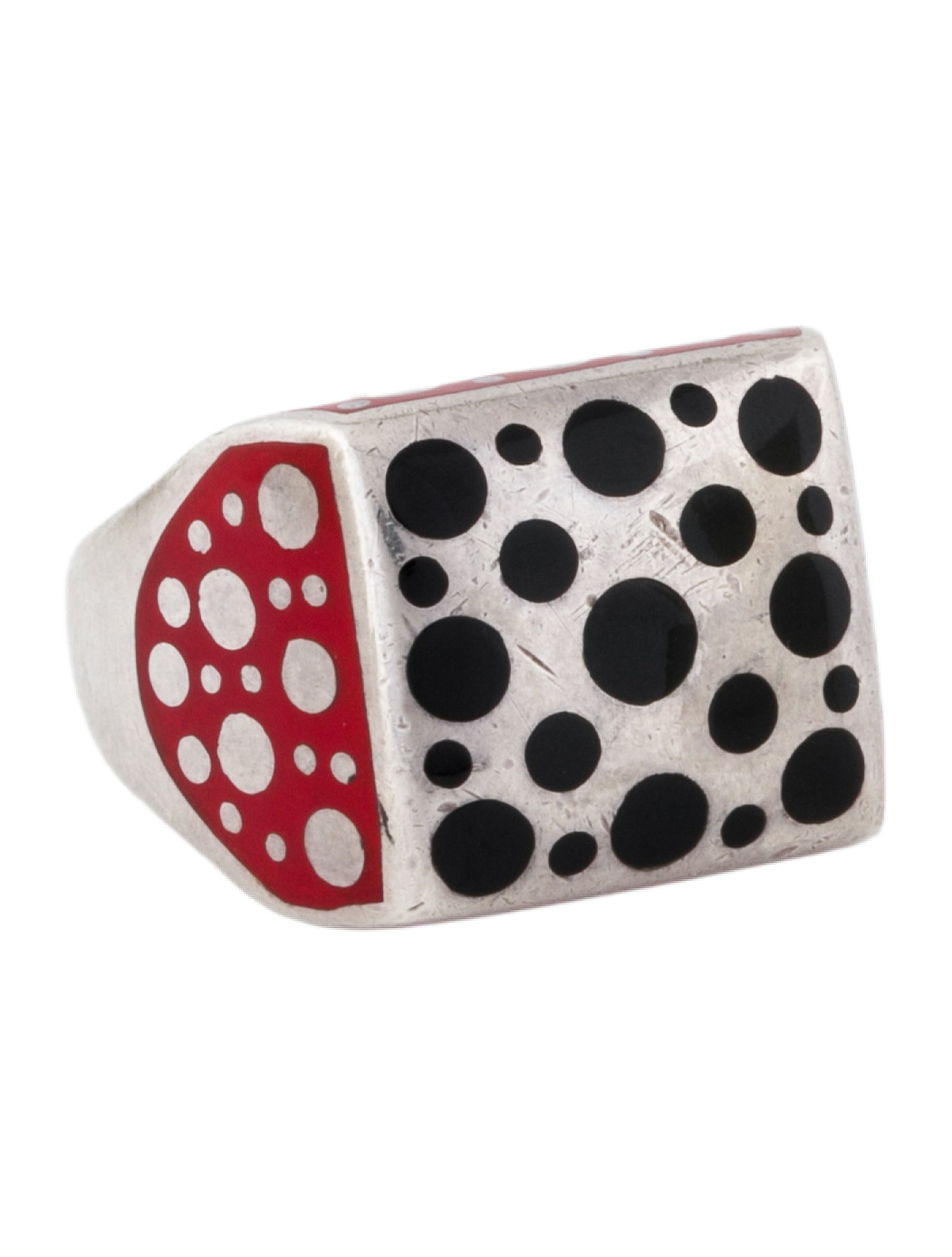 John Hardy Dot Enamel Signet Ring
