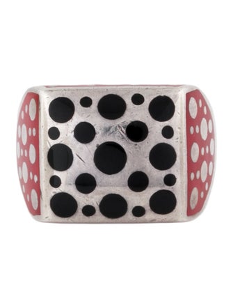John Hardy Dot Enamel Signet Ring