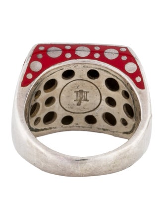 John Hardy Dot Enamel Signet Ring
