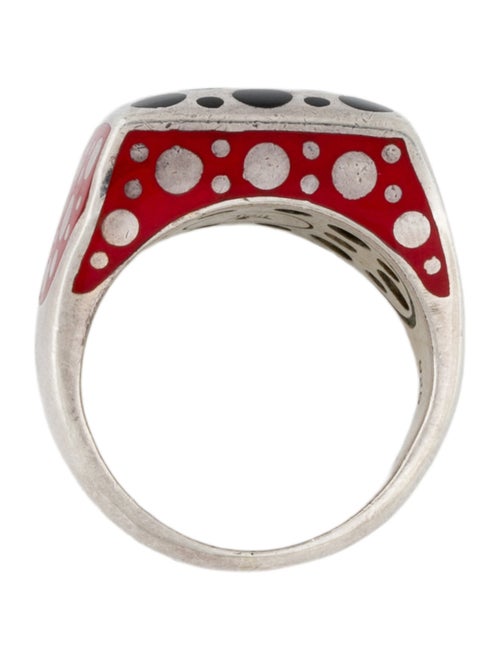 John Hardy Dot Enamel Signet Ring