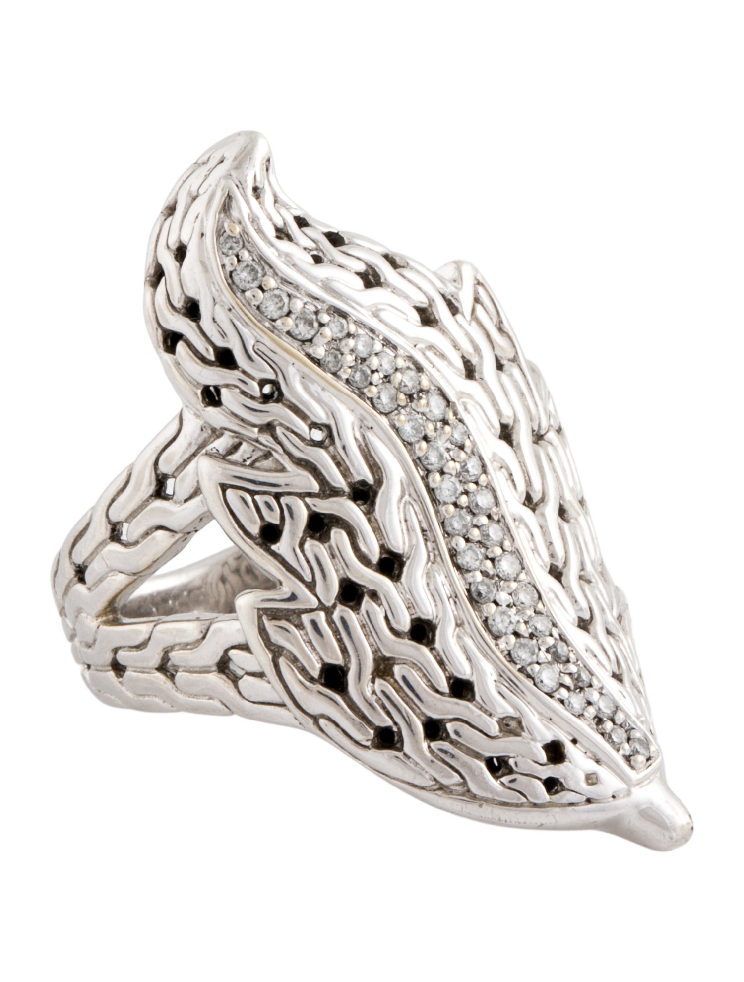 John Hardy Diamond Ayu Leaf Ring