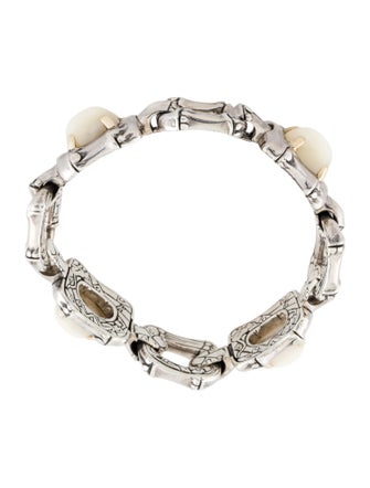 John Hardy Mother of Pearl Bamboo Link Bracelet