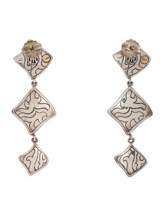 John Hardy Two-Tone Square Drop Earrings