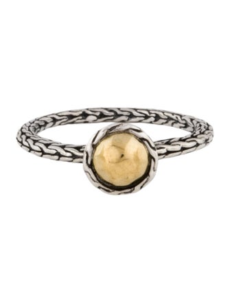 John Hardy Two-Tone Palu Hammered Cocktail Ring