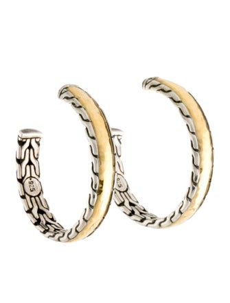 John Hardy Two-Tone Palu Classic Chain Hoop Earrings