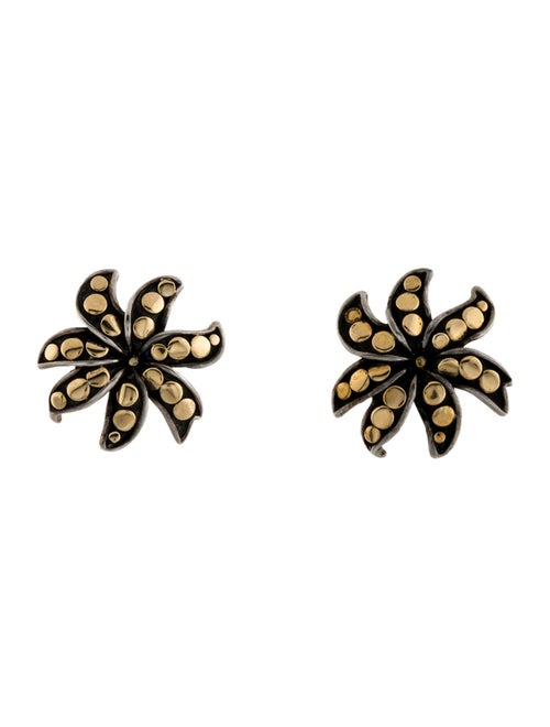 John Hardy Two-Tone Dot Ayu Jasmine Flower Stud Earrings