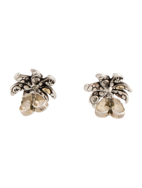 John Hardy Two-Tone Dot Ayu Jasmine Flower Stud Earrings