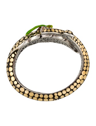 John Hardy Enamel Dragonfly Ayu Leaf Hinged Bangle Bracelet