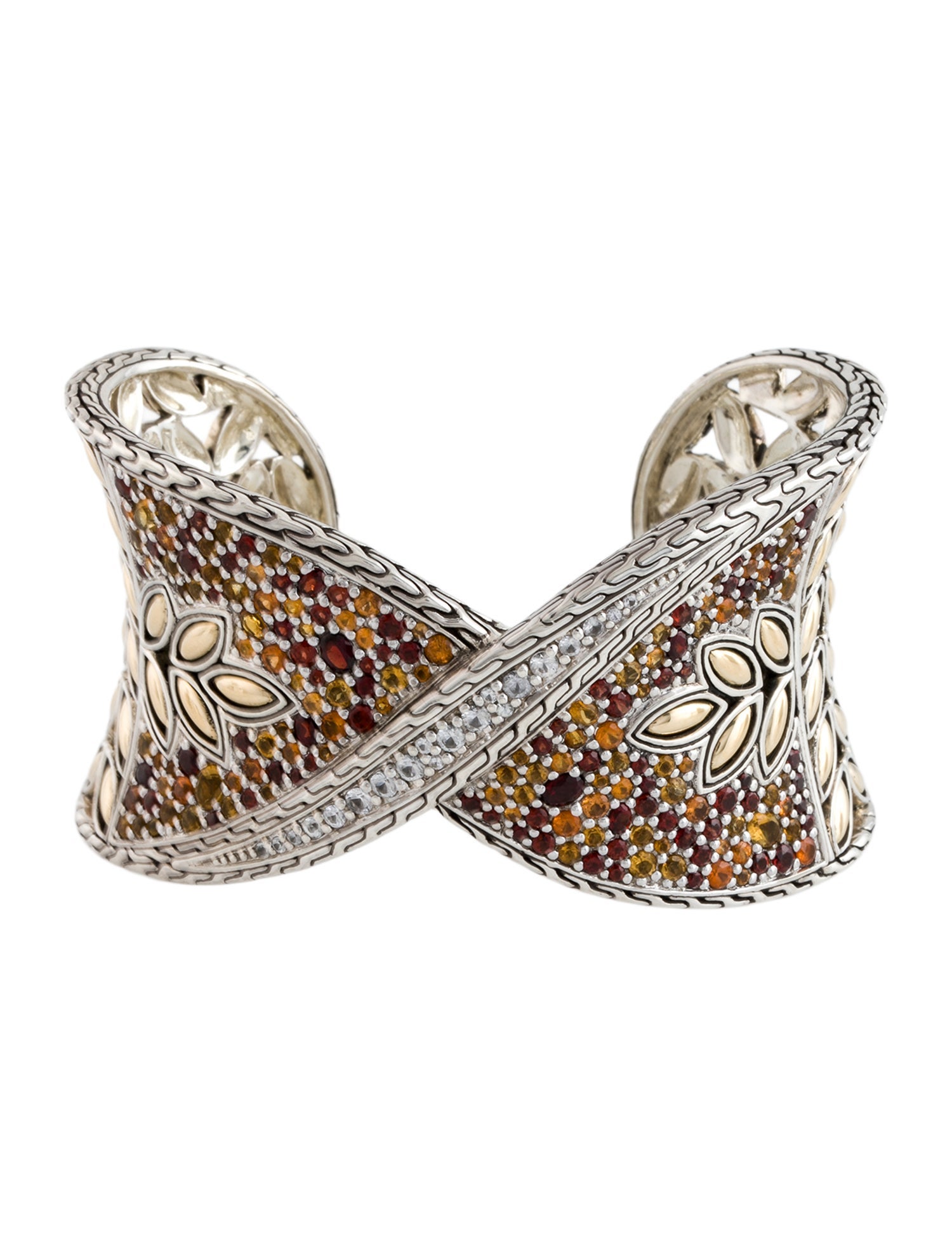 John Hardy Sapphire, Citrine & Garnet Batu Kawung Sunset Cuff