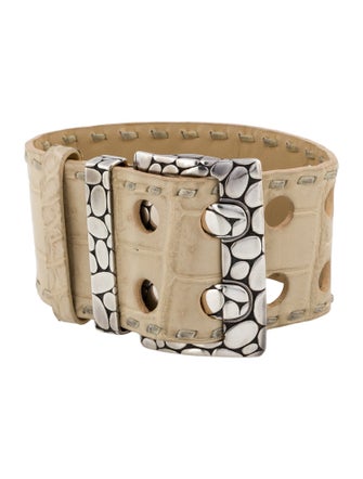 John Hardy Salt Water Crocodile Leather Wrap Bracelet